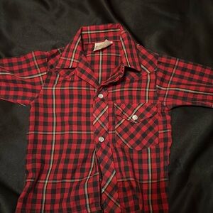 Vintage western kids shirt, no sizing on tags but measurements included